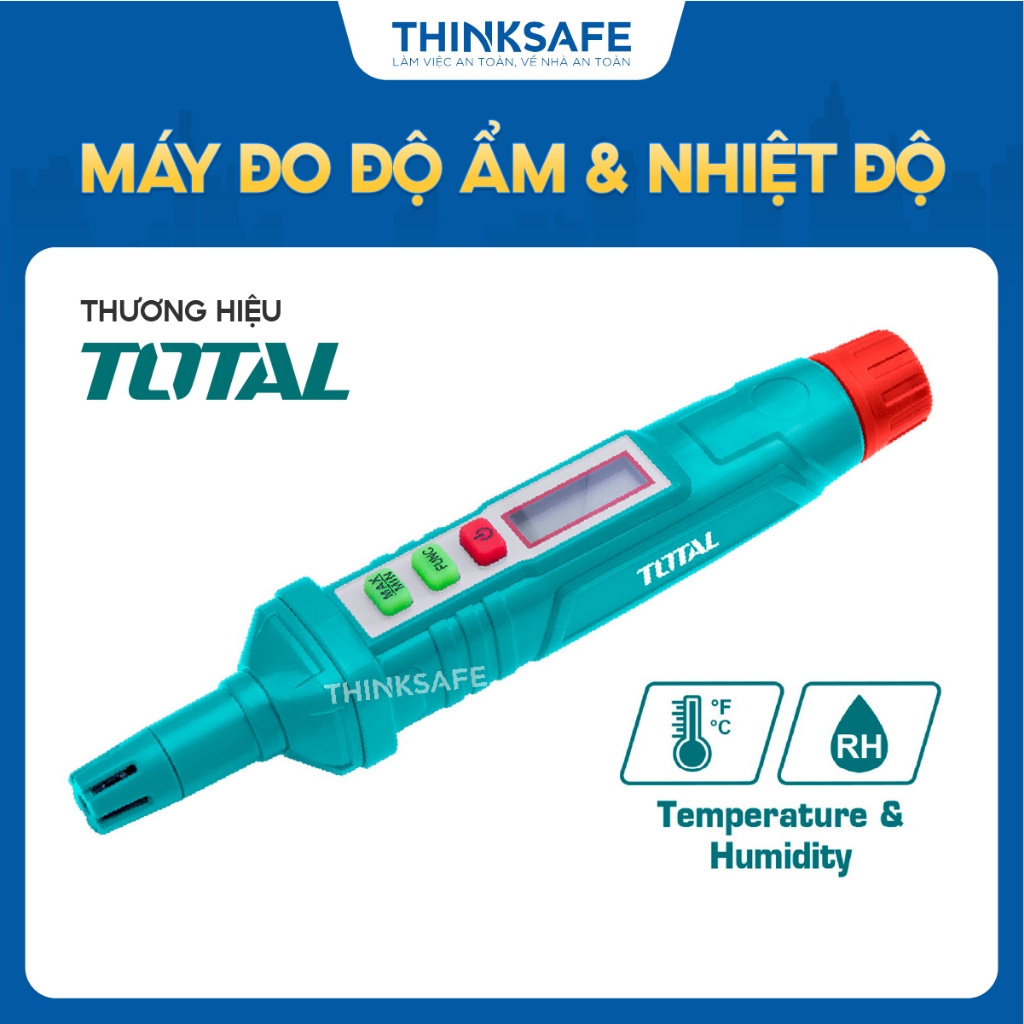 Máy đo độ ẩm và nhiệt độ kỹ thuật số TOTAL TETHT23,TETHT01, nhiệt độ -20℃~60℃, dùng pin AA - Thinksafe