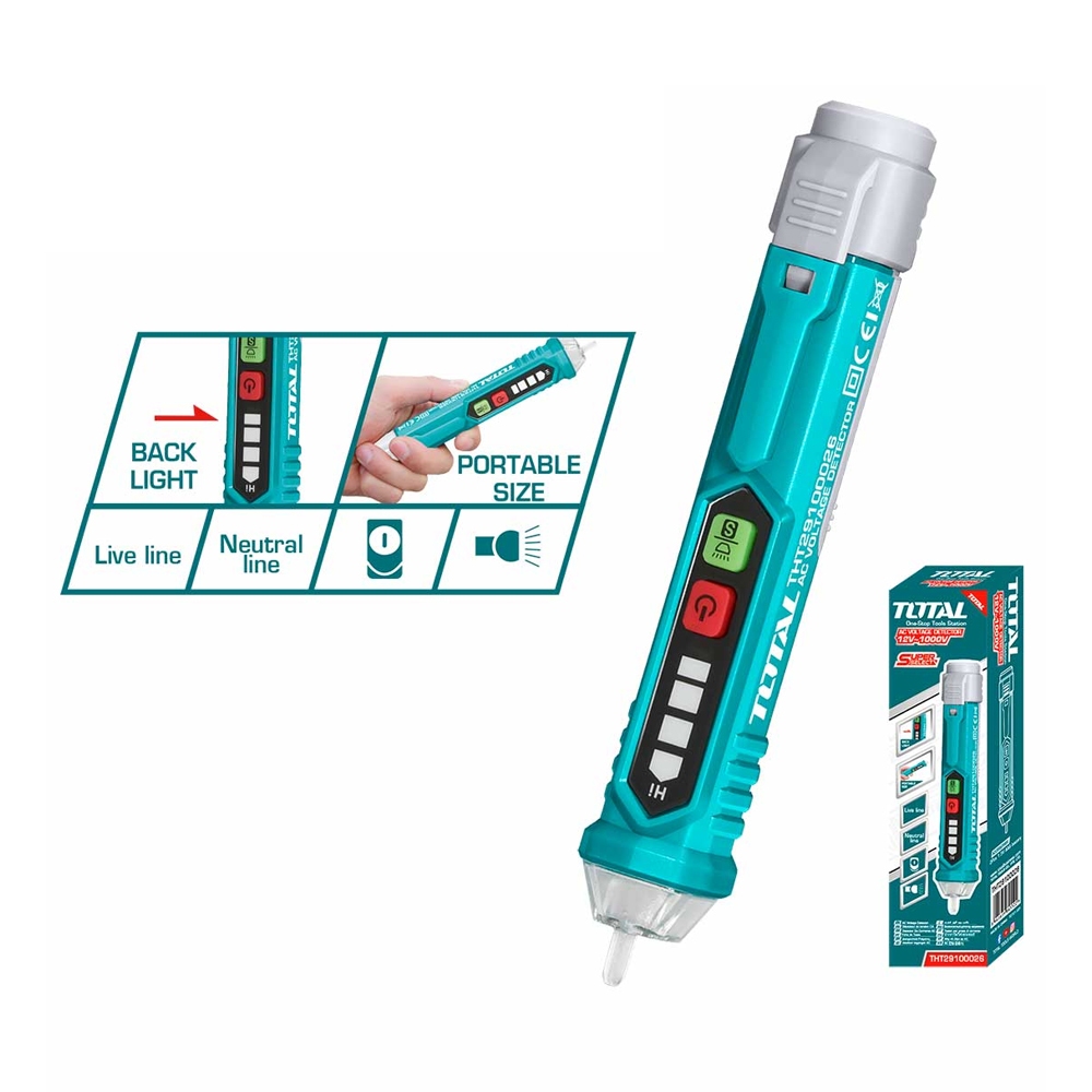 Máy Dò Điện Áp AC Thông Minh Total THT29100026, Độ Nhạy Cao, Báo Động Âm Thanh/Ánh Sáng, chính hãng - Thinksafe