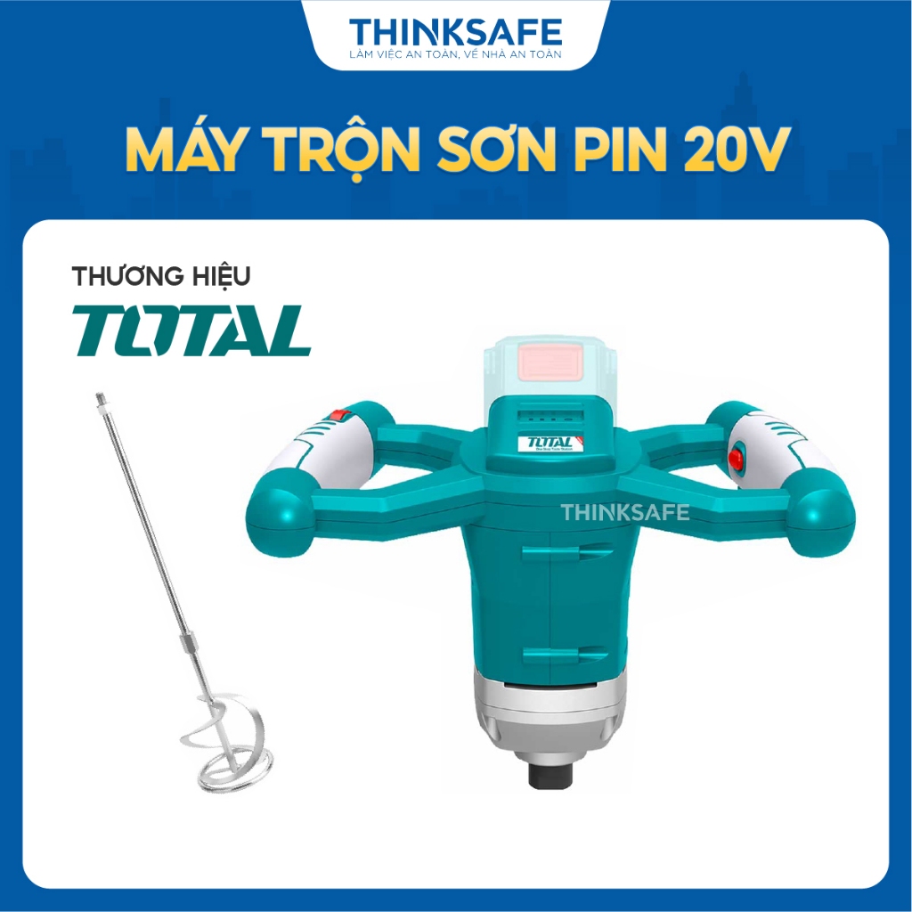 Máy trộn sơn dùng pin TOTAL TMXLI2001 cốt M14, tốc độ không tải 0-650rpm, Không kèm pin sạc - Thinksafe