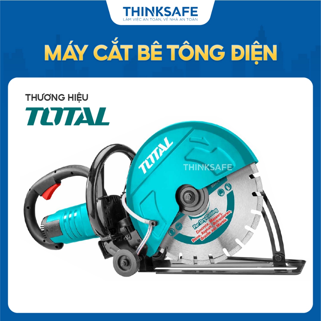 Máy cắt bê tông sử dụng điện TOTAL TPC9203556, công suất 2800W, tốc độ không tải 4800rpm, máy cắt cầm tay - Thinksafe