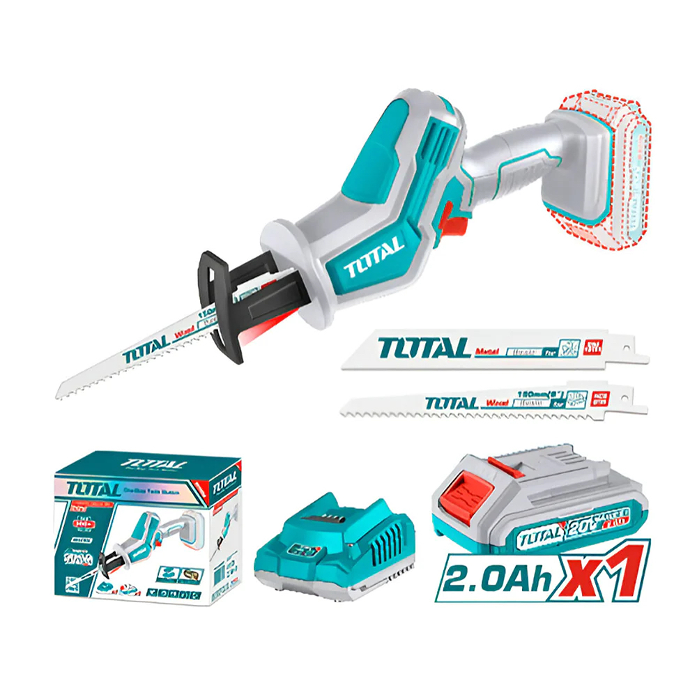 Máy cưa kiếm dùng pin 20V Total, tốc độ không tải 0-3200rpm, Máy cưa ...