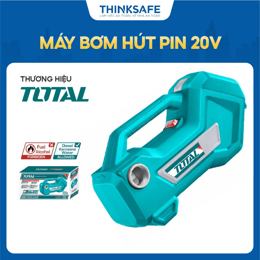 Máy Bơm Hút Dùng Pin 20V Total TTPLI2001, Tốc độ không tải 4500rpm, Không kèm pin và sạc, máy hút chính hãng - Thinksafe