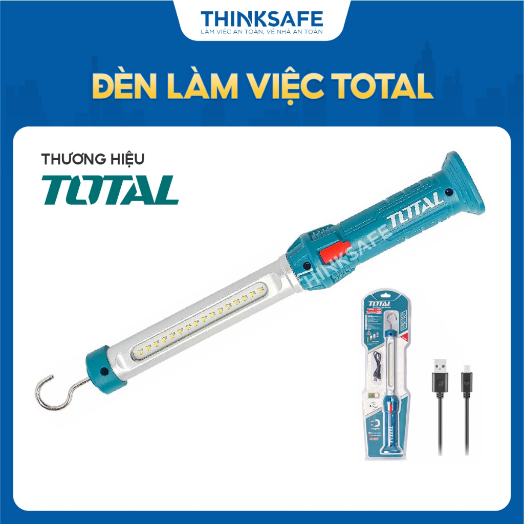 Đèn Làm Việc TOTAL TWLI35261-TWL3600LI, 3 chế độ sáng, chiếu sáng liên tục 3.5-4 giờ, Đèn pin chính hãng - Thinksafe