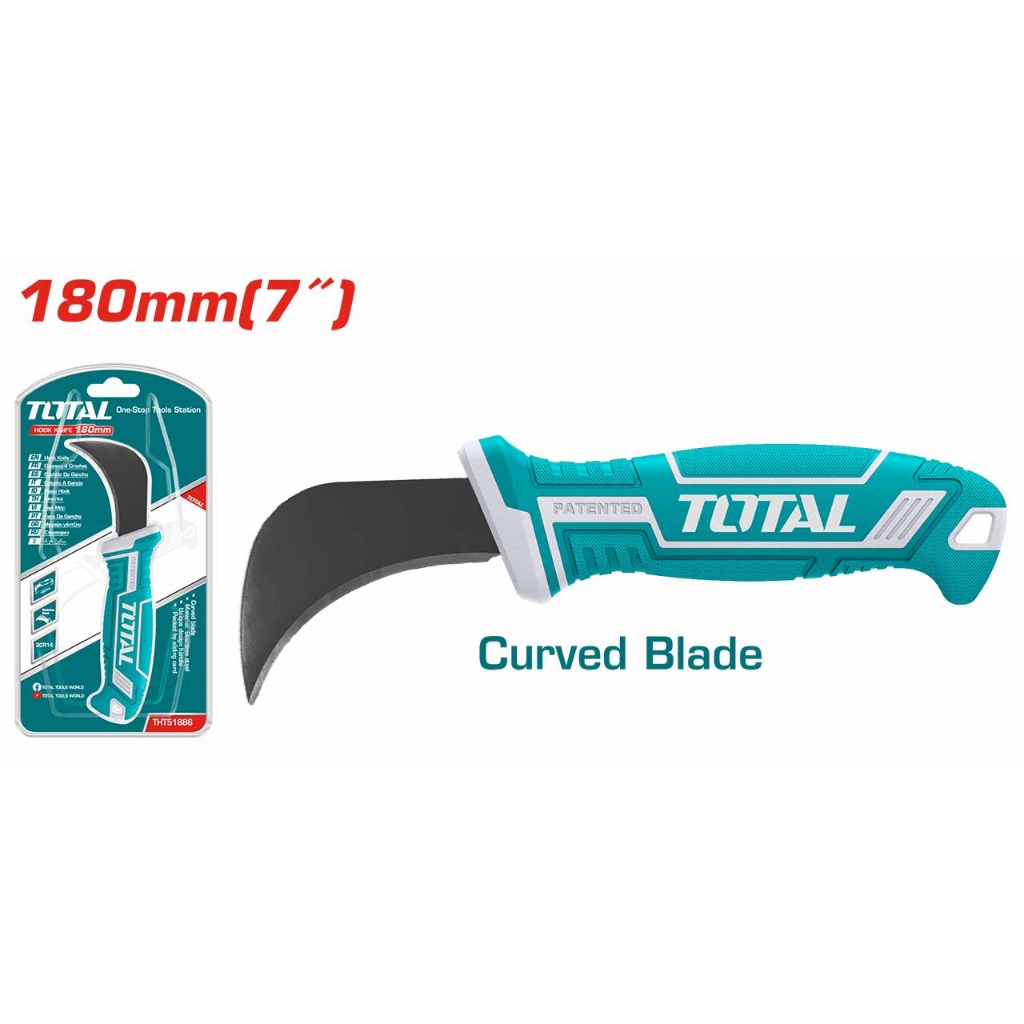 Dao liềm Total THT51886 kích thước 180mm chất liệu thép không gỉ Tay cầm thiết kế độc đáo, Dao lưỡi cong - Thinksafe