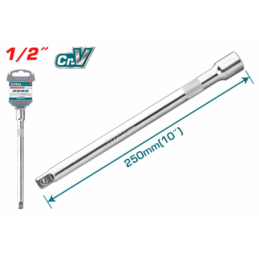 Thanh nối mở tuýp Total 1/2inch , 1/4 inch dài 50mm - 250mm, Chất liệu 40Cr, Thanh vặn mạ crome Chính hãng - Thinksafe