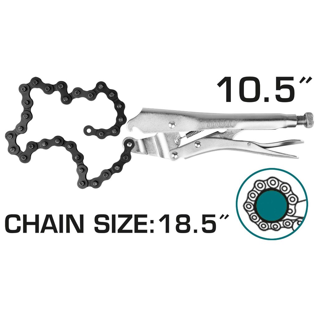 Kìm bấm xích mở ống 10.5 inch Total THT1941003, sử dụng thép carbon được mạ niken, kìm bấm xích chính hãng - Thinksafe
