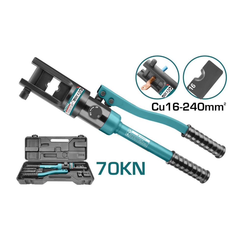 Kìm ép cos thủy lực Total, lực uốn 45KN - 70KN, kìm thủy lực ép uốn hình lục giác, phân phối chính hãng - Thinksafe