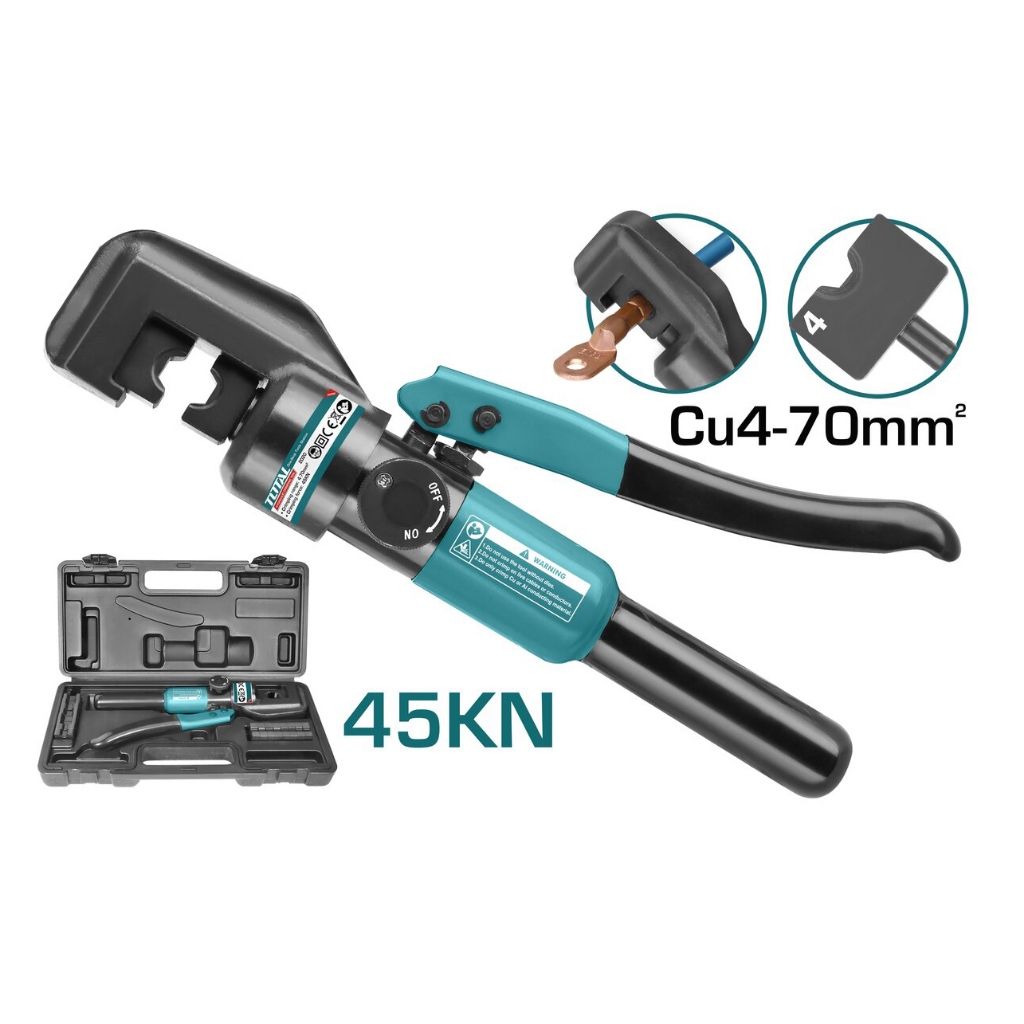 Kìm ép cos thủy lực Total, lực uốn 45KN - 70KN, kìm thủy lực ép uốn hình lục giác, phân phối chính hãng - Thinksafe
