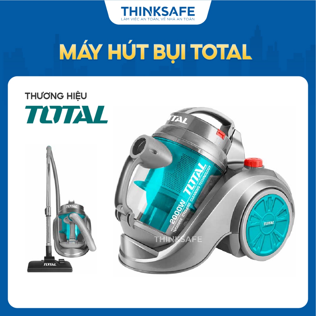 Máy hút bụi khô Total TVC20258 công suất hút 260W - 330W, Lồng khí thổi 2 - 2.3 M3/min, Máy hút bụi cầm tay - Thinksafe