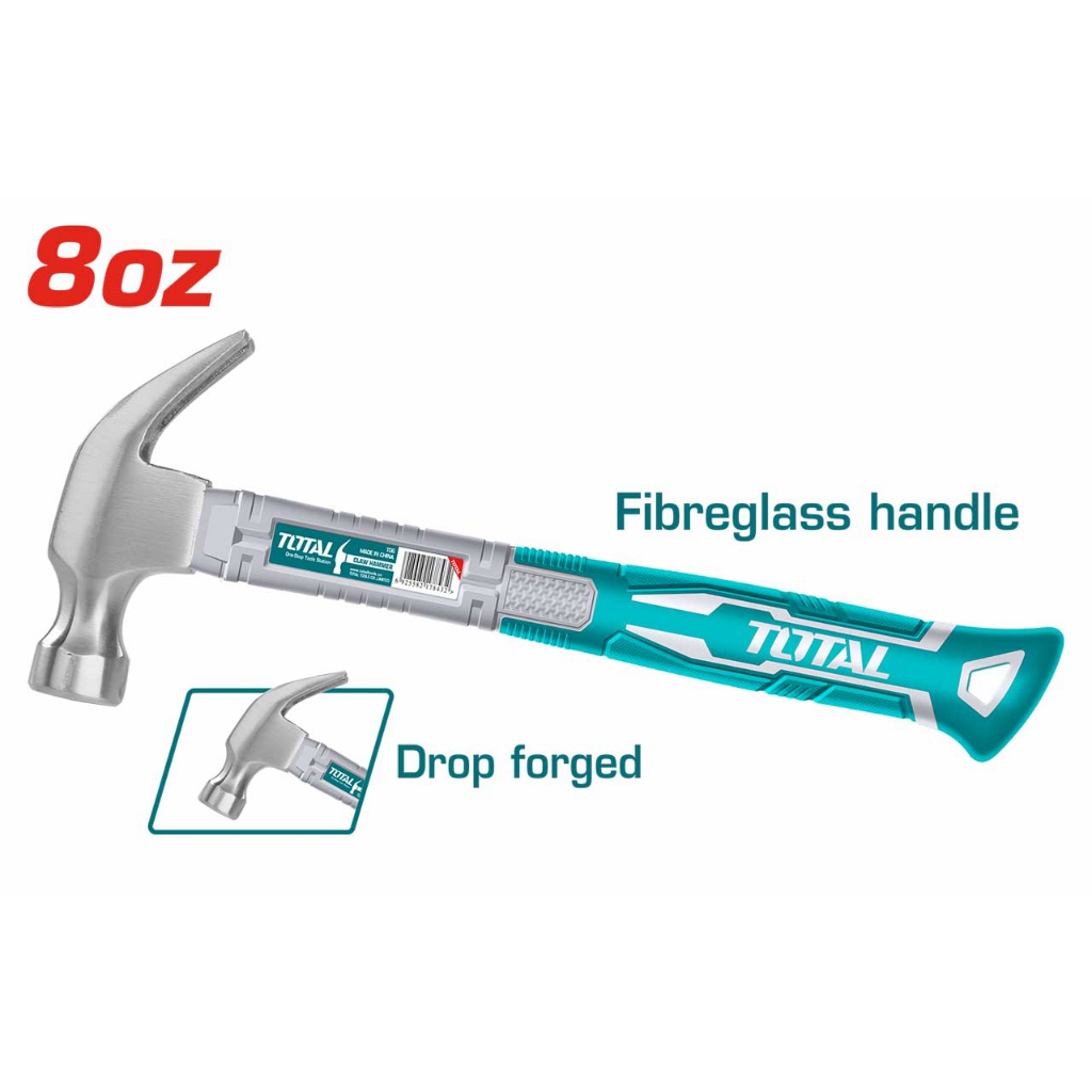 Búa nhổ đinh Total, trọng lượng 220g - 560g đầu búa rèn thả, Thép carbon 45c, Búa đóng đinh chính hãng - THINKSAFE