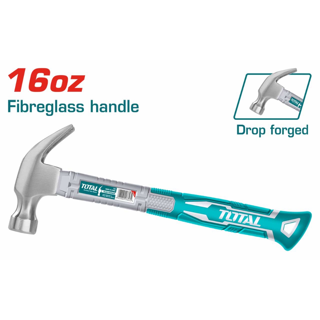 Búa nhổ đinh Total, trọng lượng 220g - 560g đầu búa rèn thả, Thép carbon 45c, Búa đóng đinh chính hãng - THINKSAFE