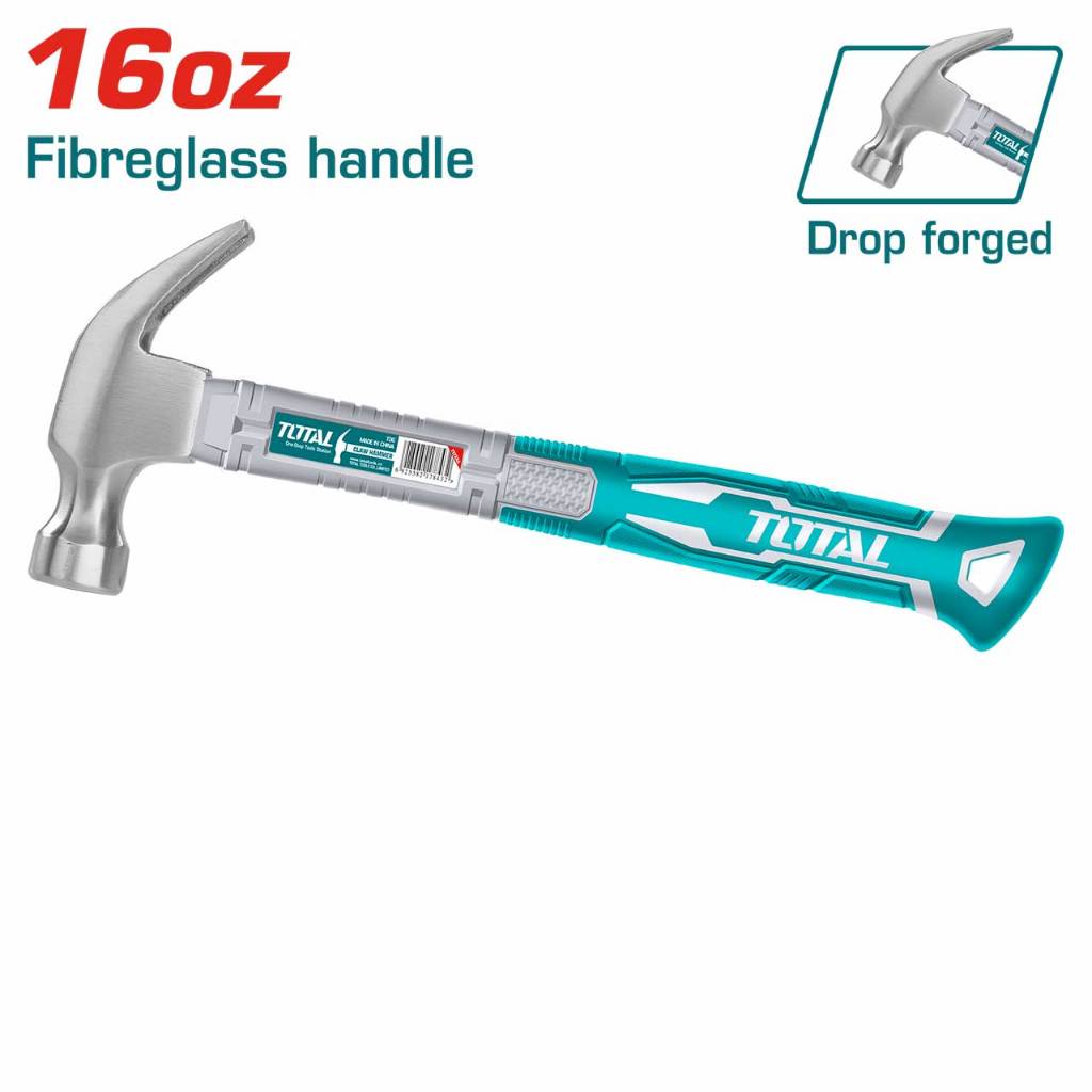 Búa nhổ đinh Total, trọng lượng 220g - 560g đầu búa rèn thả, Thép carbon 45c, Búa đóng đinh chính hãng - THINKSAFE