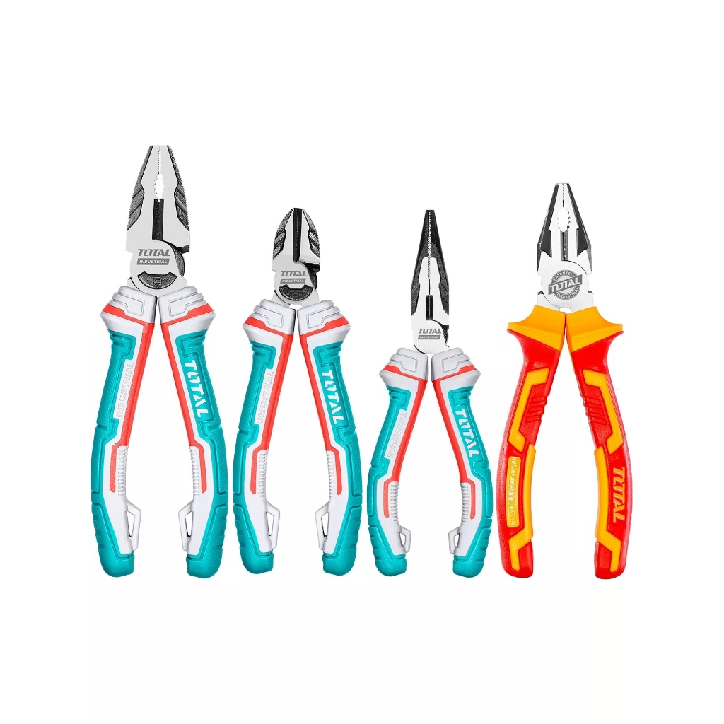 Bộ 4 kềm cắt Total THT2K0456 Tiết kiệm 30% sức mạnh so với kềm thông thường 1 Kềm răng cách điện 7 inch - Thinksafe
