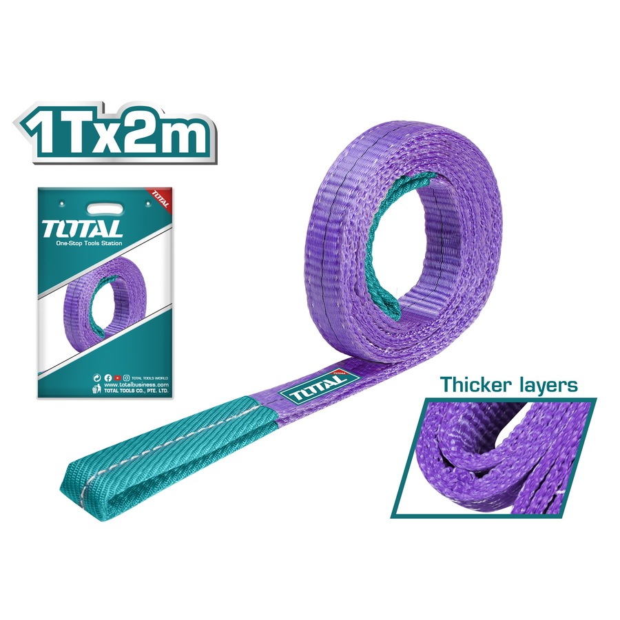Dây cáp vải cẩu hàng 1 tấn TOTAL THTWS0102 THTWS0103 khả năng tải 1T x 2m-3m, dây cáp tiết kiệm và thích ứng - Thinksafe