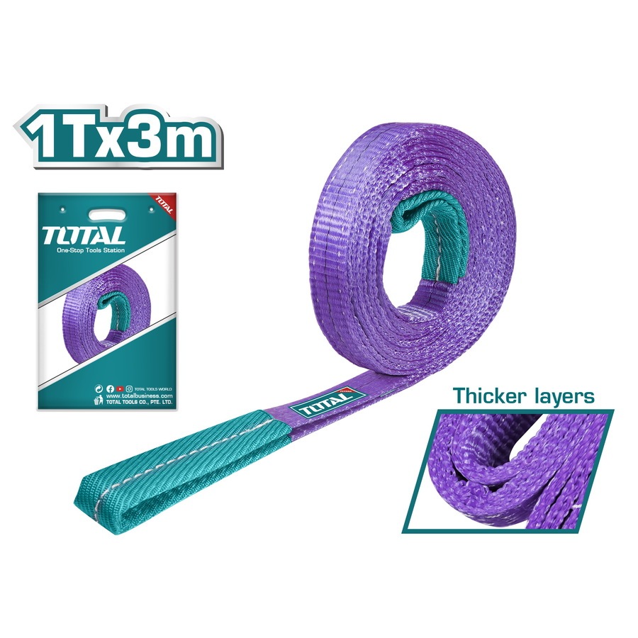 Dây cáp vải cẩu hàng 1 tấn TOTAL THTWS0102 THTWS0103 khả năng tải 1T x 2m-3m, dây cáp tiết kiệm và thích ứng - Thinksafe