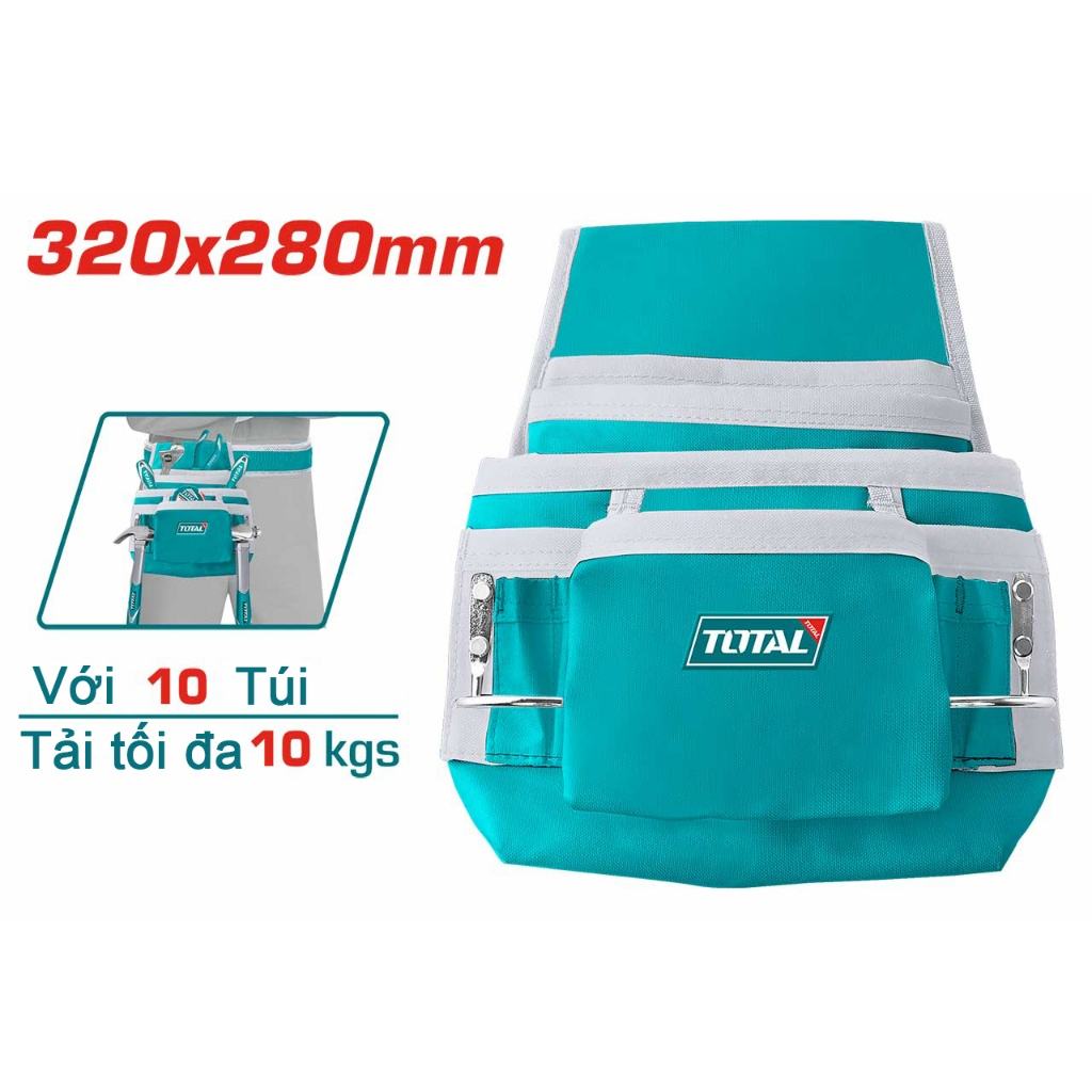 Túi đựng công cụ đơn Total THT16P1011 kích thước L32*W28cm, chất liệu 600D polyester, chính hãng - Thinksafe