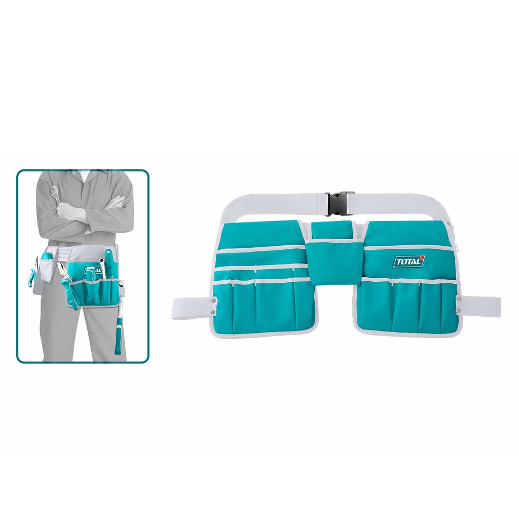 Túi đựng công cụ kèm dây đai Total THT16P2031 kích thước L26*W23cm & L15*W13cm, chất liệu polyester 600D - Thinksafe