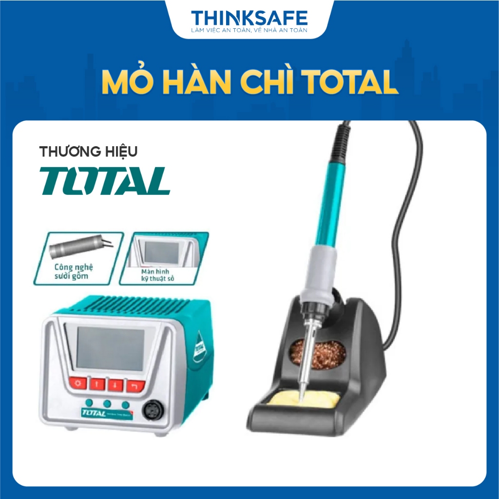 Mỏ hàn kèm máy ổn định Total TET160911, Thời gian làm nóng 1-2 phút, Đầu mỏ hàn thẳng nhọn,  Mỏ Hàn chính hãng-Thinksafe