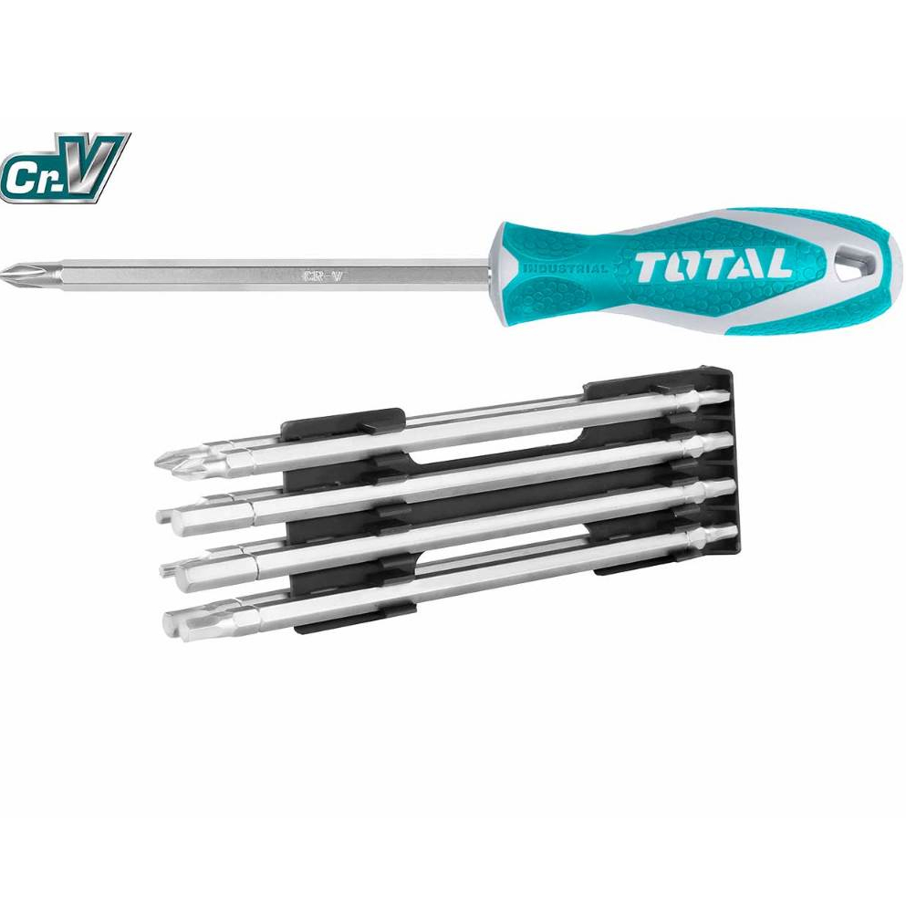 Bộ tua vít Total, 12 - 18 chi tiết chất liệu Crv, bộ tuốc nơ vít đa năng, nhiều đầu vít phân phối chính hãng - Thinksafe
