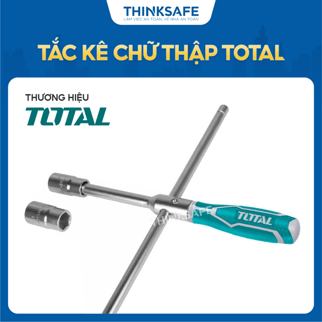 Tắc kê chữ thập Total THTRCW40231 kèm theo 4 socket 1/2 inch, chính hãng - Thinksafe