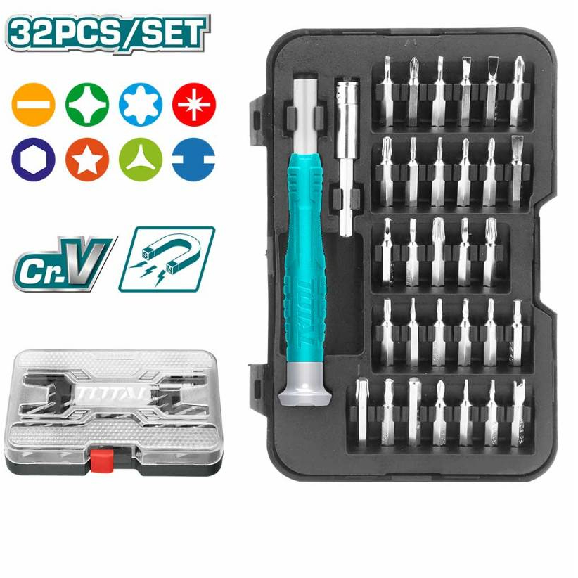 Bộ tua vít đa năng Total 24 - 33 chi tiết, chất liệu Crv bộ tuốc nơ vít cầm tay đa năng Tô vít sửa điện thoại -Thinksafe