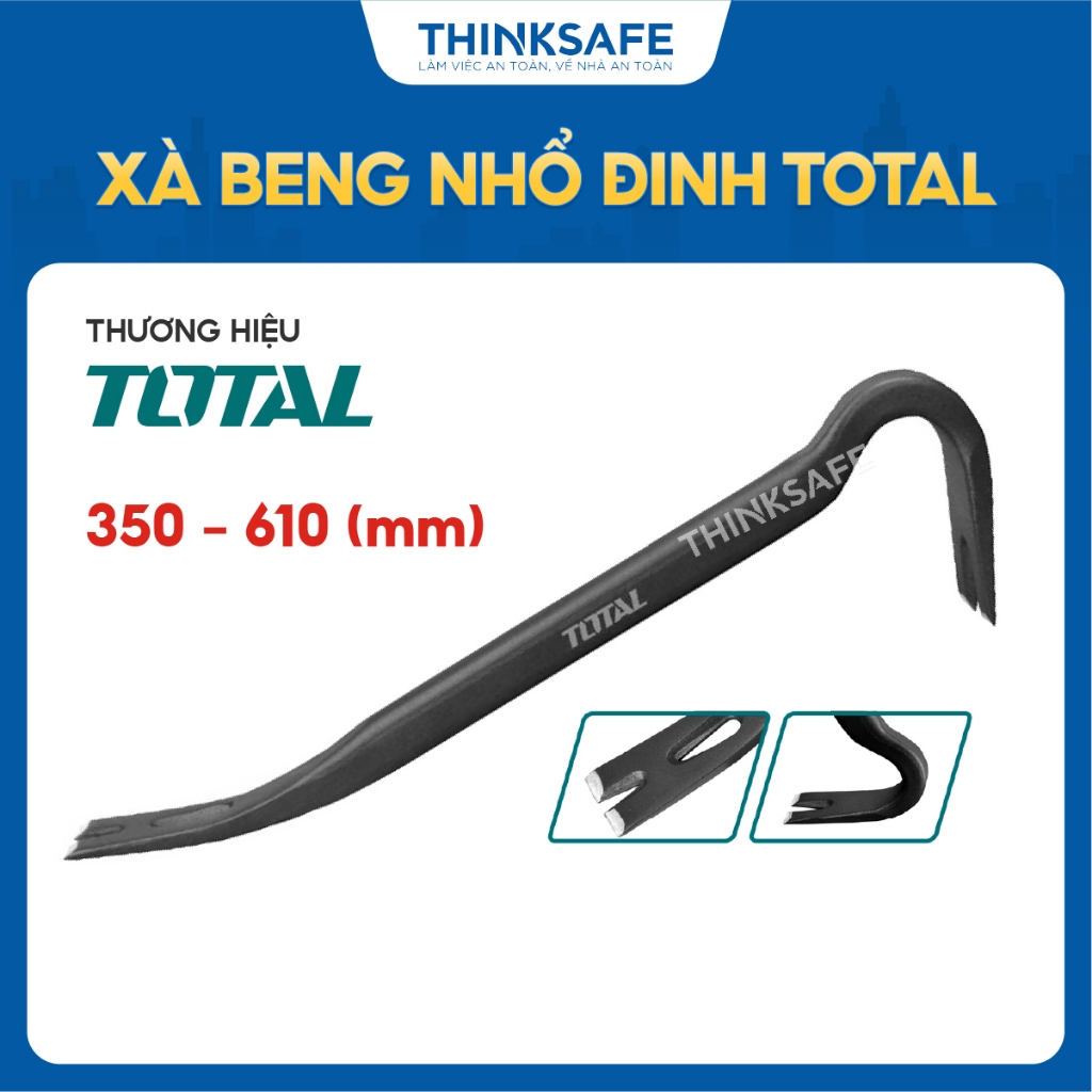 Xà beng nhổ đinh Total THT431142, THT431242, kích thước thanh xà beng 350mm - 610mm, chính hãng - Thinksafe