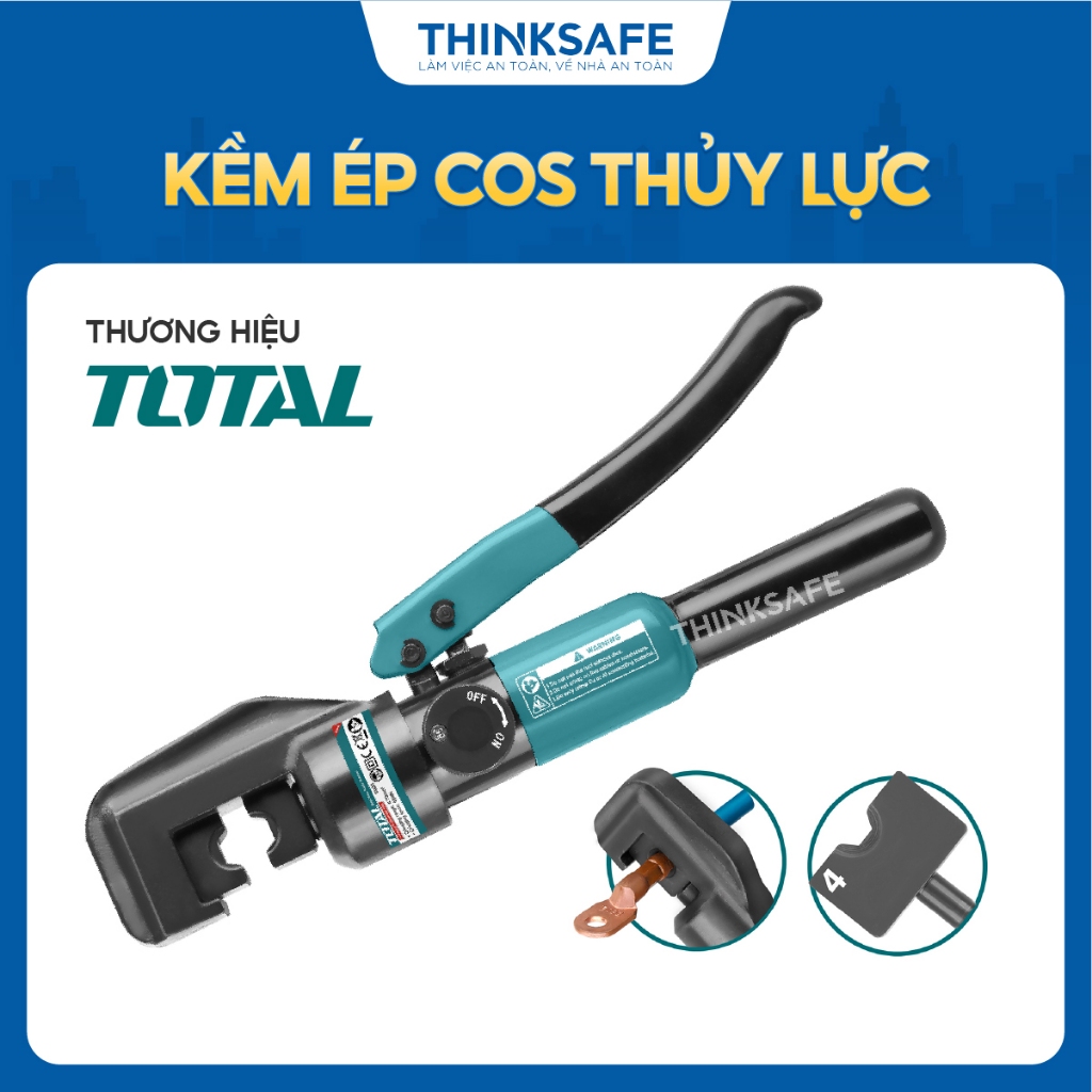 Kìm ép cos thủy lực Total, lực uốn 45KN - 70KN, kìm thủy lực ép uốn hình lục giác, phân phối chính hãng - Thinksafe