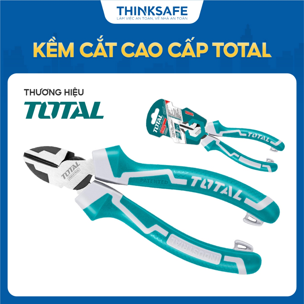 Kìm cắt cao cấp Total THT230706S kích thước 7 inch/180mm, tiết kiệm 30% sức mạnh so với kèm cắt thường - Thinksafe