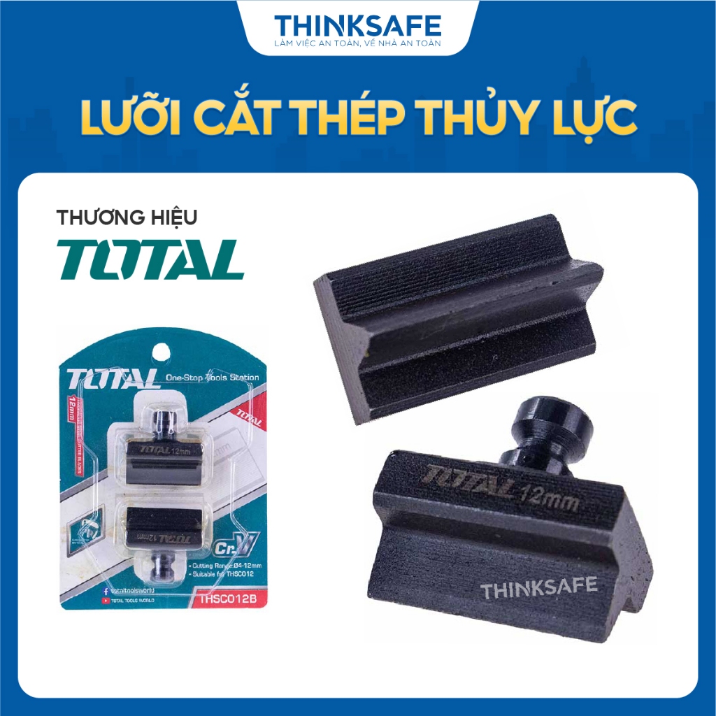 Lưỡi cắt thép thủy lực 12mm - 22mm Total, sử dụng chất liệu CR12MOV,  chịu nhiệt tốt, Lưỡi cắt máy Total - Thinksafe
