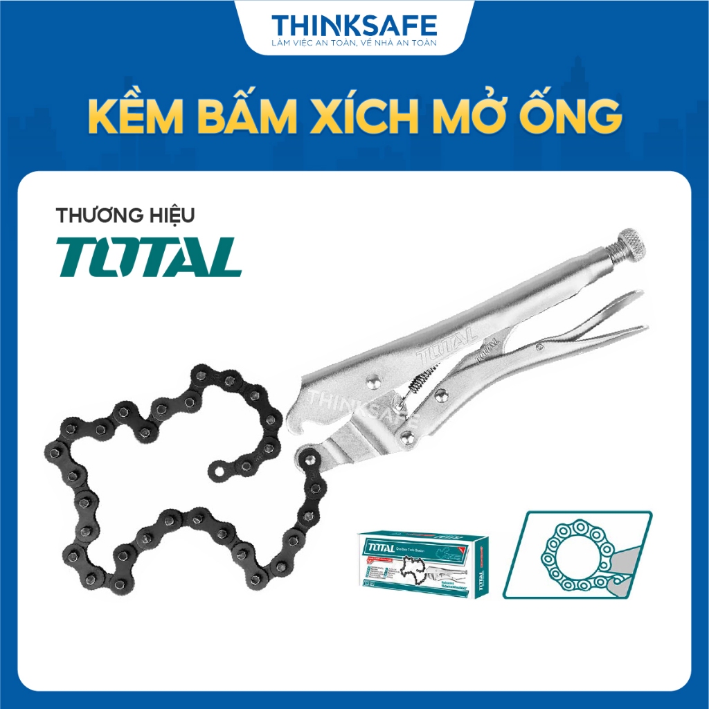 Kìm bấm xích mở ống 10.5 inch Total THT1941003, sử dụng thép carbon được mạ niken, kìm bấm xích chính hãng - Thinksafe