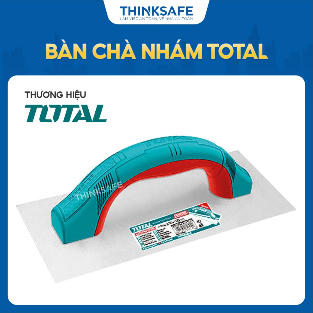 Bàn chà nhám TOTAL THT952316 THTT952316, có - không có răng cưa, kích thước 230x100mm, Thép carbon - Thinksafe