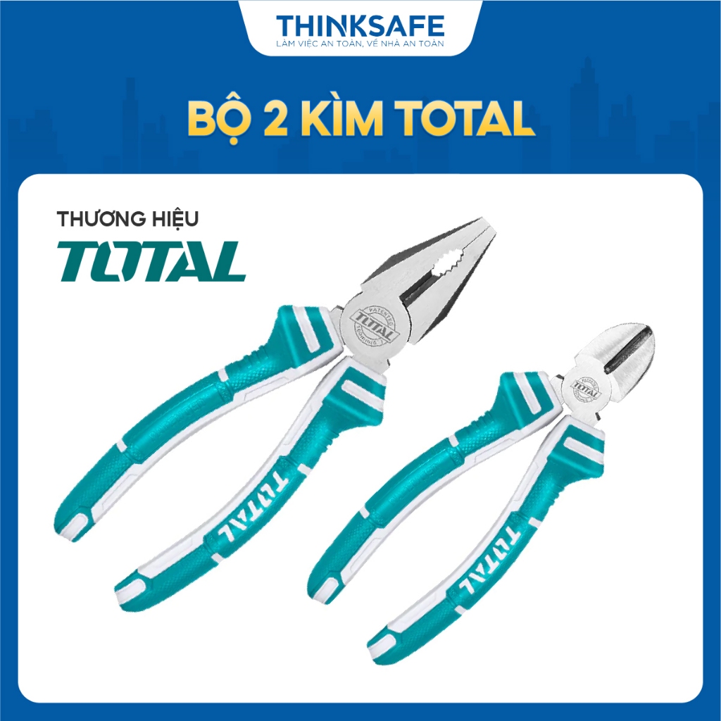 Bộ 2 kềm răng 7-8 inch và kềm cắt 6-7inch Total đầu kềm được đánh bóng ...