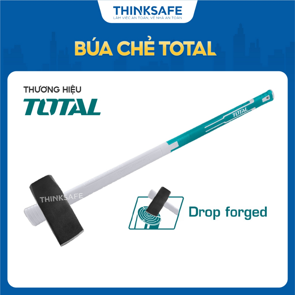 Búa chẻ Total THT78206D, đầu búa được tôi luyện, sử dụng  thép cacbon 45 #, búa chẻ tay cầm ngược chính hãng - Thinksafe
