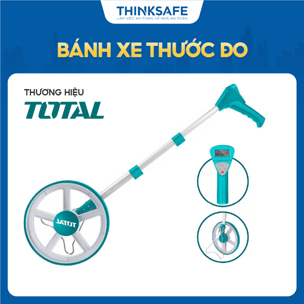 Bánh xe thước đo có kỹ thuật số Total TMT19945 phạm vi đo 0-9999.9m, Bánh xe chính hãng - Thinksafe