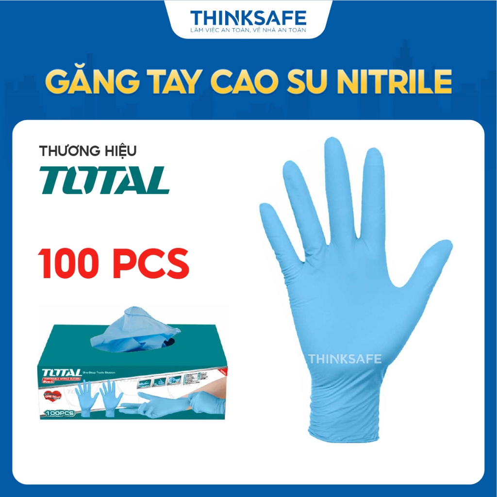 Găng tay cao su Nitrile TOTAL TSP12104-L dùng 1 lần chất lượng cao, không gây dị ứng, đổ mồ hôi tay - Thinksafe