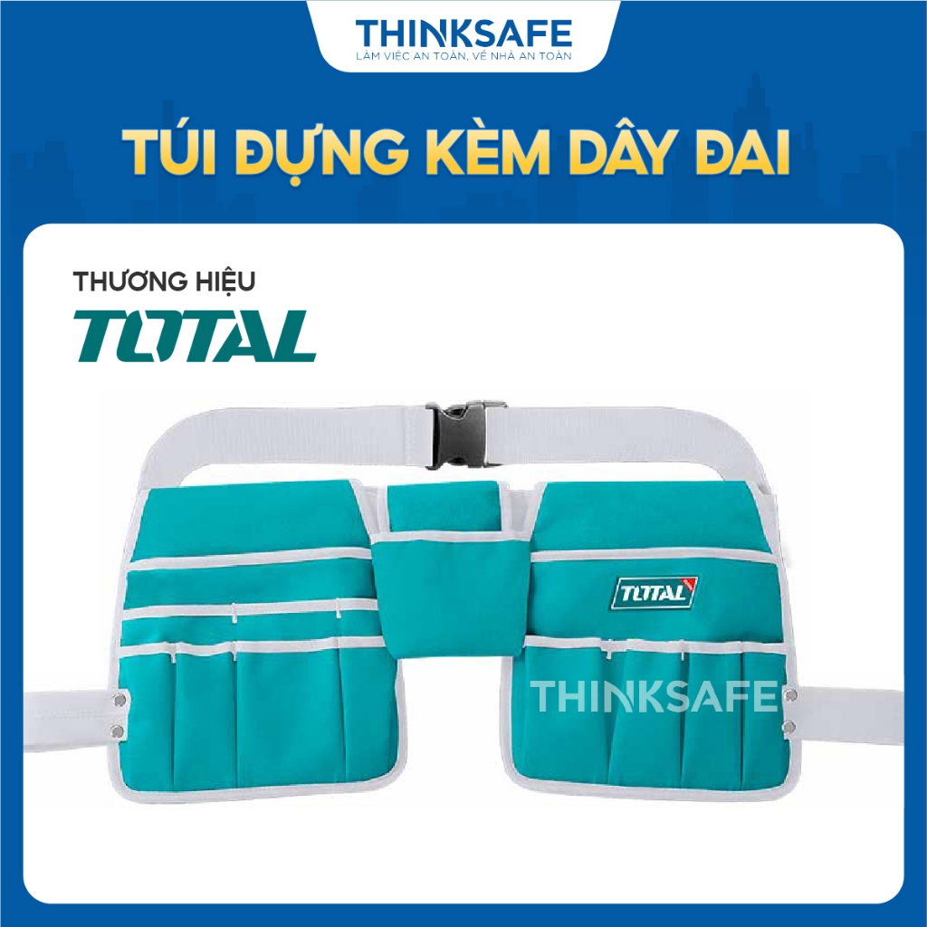 Túi đựng công cụ kèm dây đai Total THT16P2031 kích thước L26*W23cm & L15*W13cm, chất liệu polyester 600D - Thinksafe