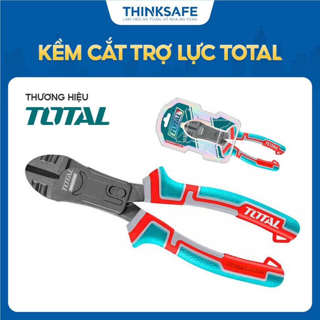 Kìm cắt trợ lực Total THTC530806 kích thước 8inch/200mm, Tiết kiệm 65% sức so với kềm thông thường - Thinksafe