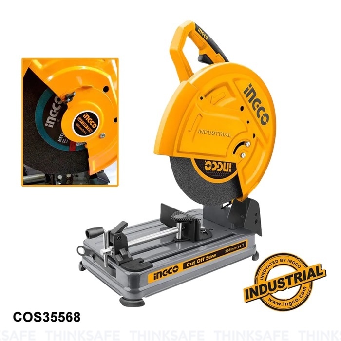 Máy cắt sắt INGCO công suất 2350W - 2400W tốc độ 3800v/p, lưỡi cắt 355mm, Máy cắt cầm tay cắt tối đa 100mm - Thinksafe