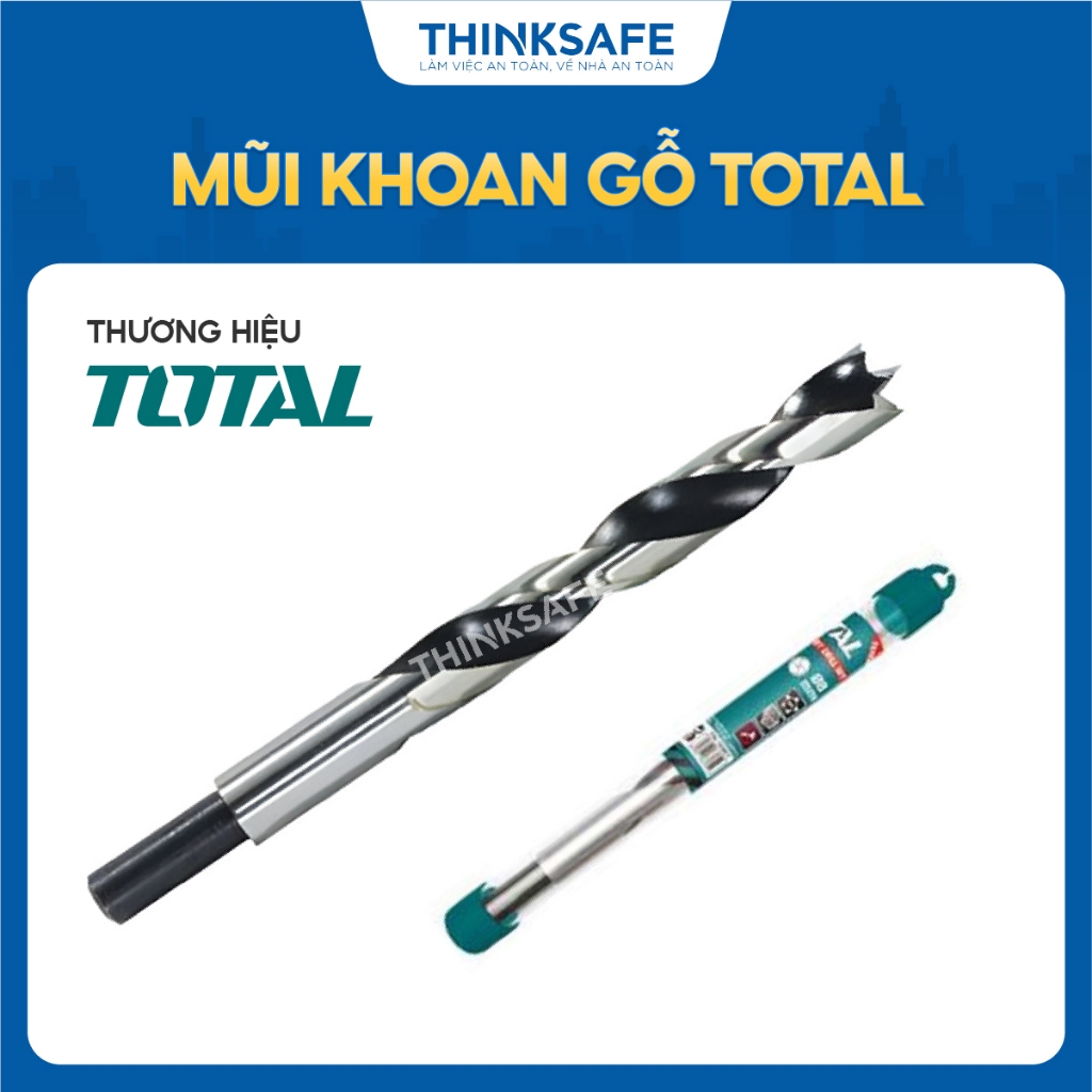 Mũi Khoan Gỗ Mũi Thường Total 10mm-16mm TAC131001, TAC131201, TAC131401, TAC131601 chất lượng cao, chính hãng-Thinksafe