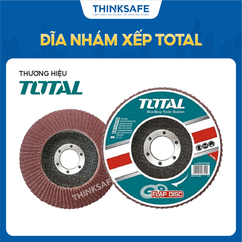 Đĩa nhám xếp Total, kích thước 115mm, đĩa mài nhám, phân phối chính hãng - Thinksafe
