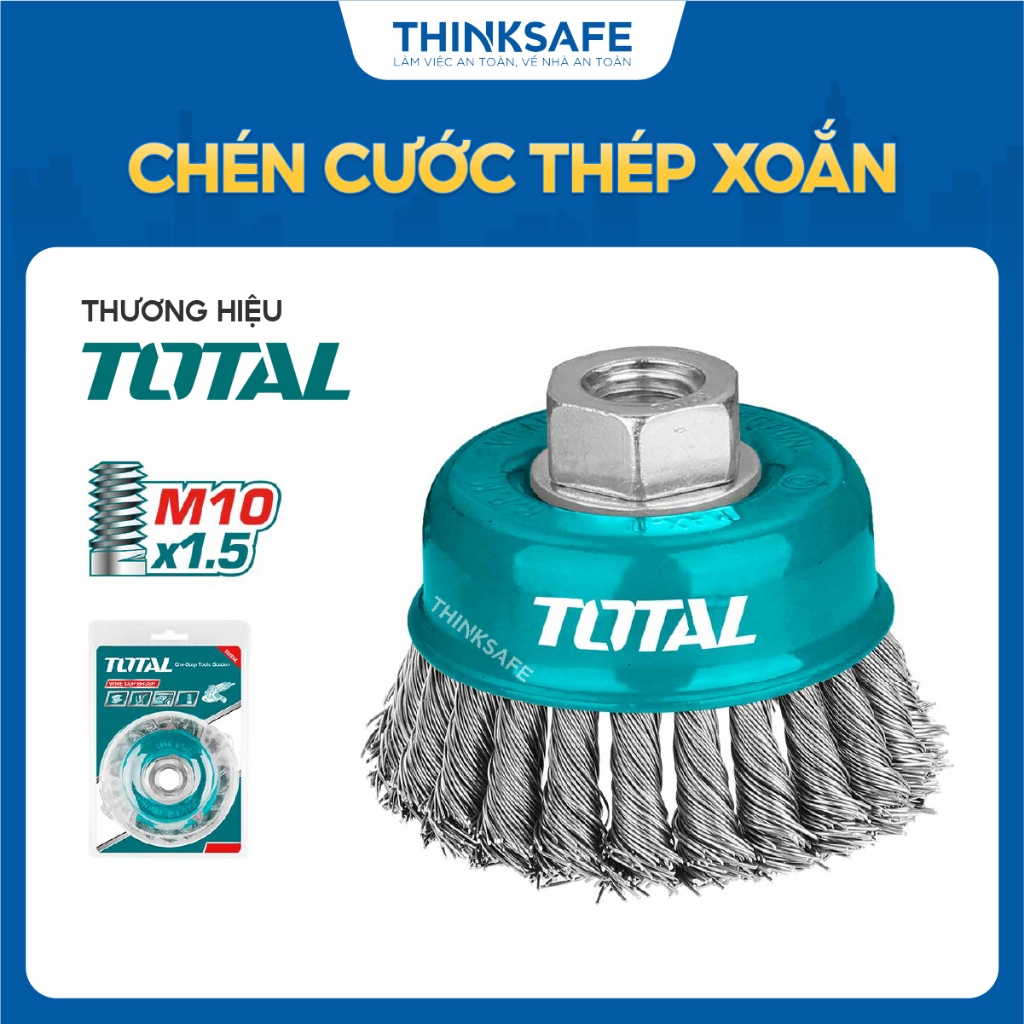 Chén cước thép xoắn Total, kích thước 75mm - 125mm, đường kính dây cước 0.5mm, cốt 10mx1.5, chính hãng - Thinksafe