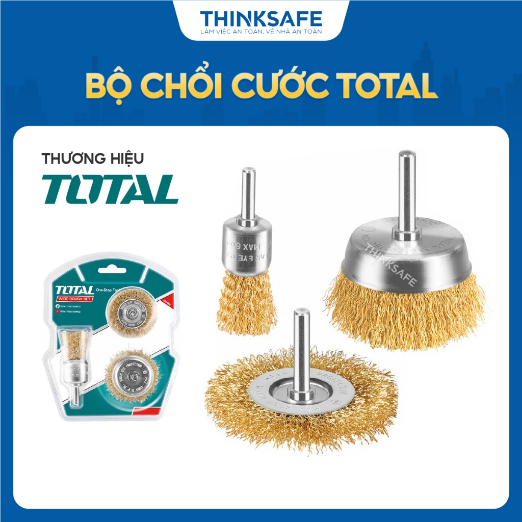 Bộ Chổi Cước TOTAL, TAC310031-TAC310071, dùng để bào, mài, tẩy cặn, thích hợp cho thép, gỗ, chính hãng - Thinksafe