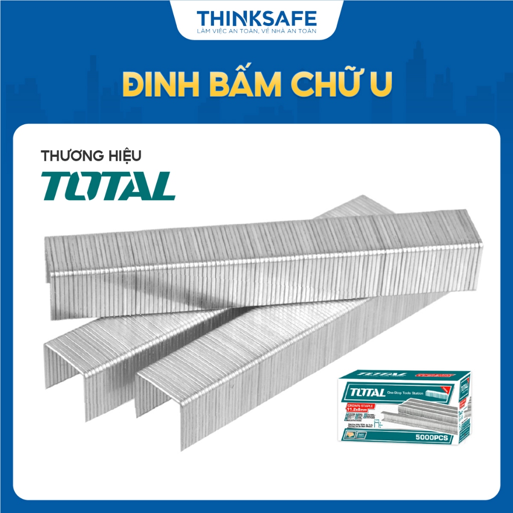 Đinh bấm chữ U 11.2mm Total, kích thước từ 6mm-13mm chất lượng cao, Đinh bấm chính hãng - Thinksafe