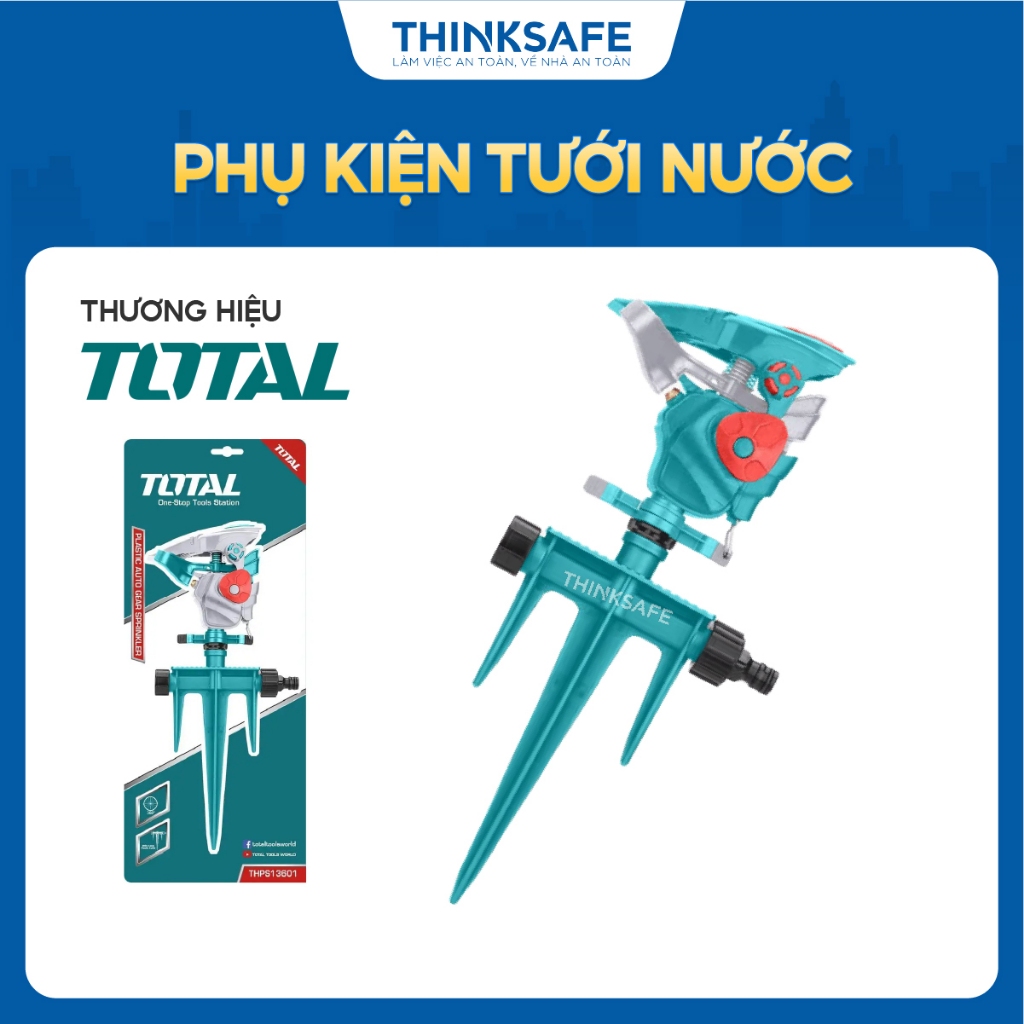 Phụ kiện tưới nước Total, đầu phun nước 360, chất liệu ABS + PP,  bộ khớp nối 3/4, phân phối chính hãng - Thinksafe