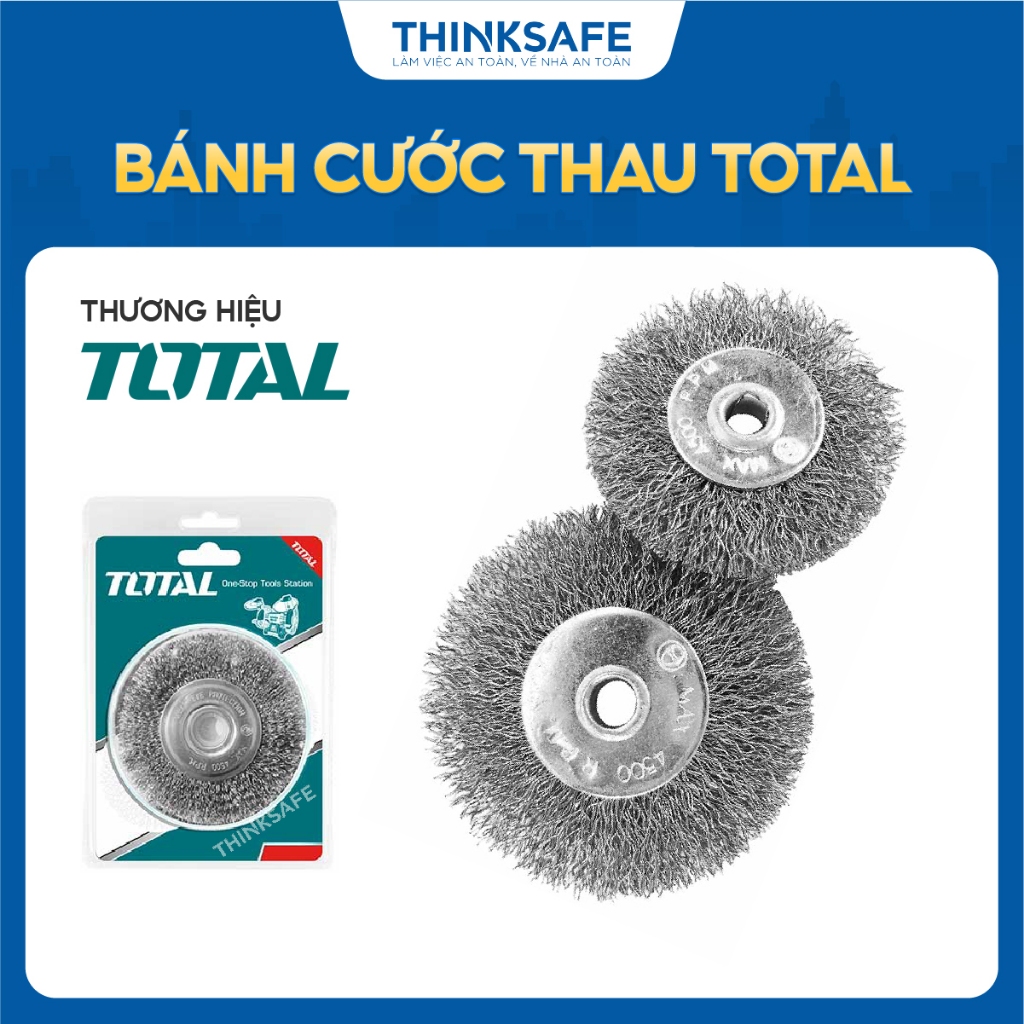 Bánh cước thau đường kính 200mm Total, dùng để bào, mài nhẵn, mài cạnh, tẩy cặn / tước sơn, đường hàn - Thinksafe