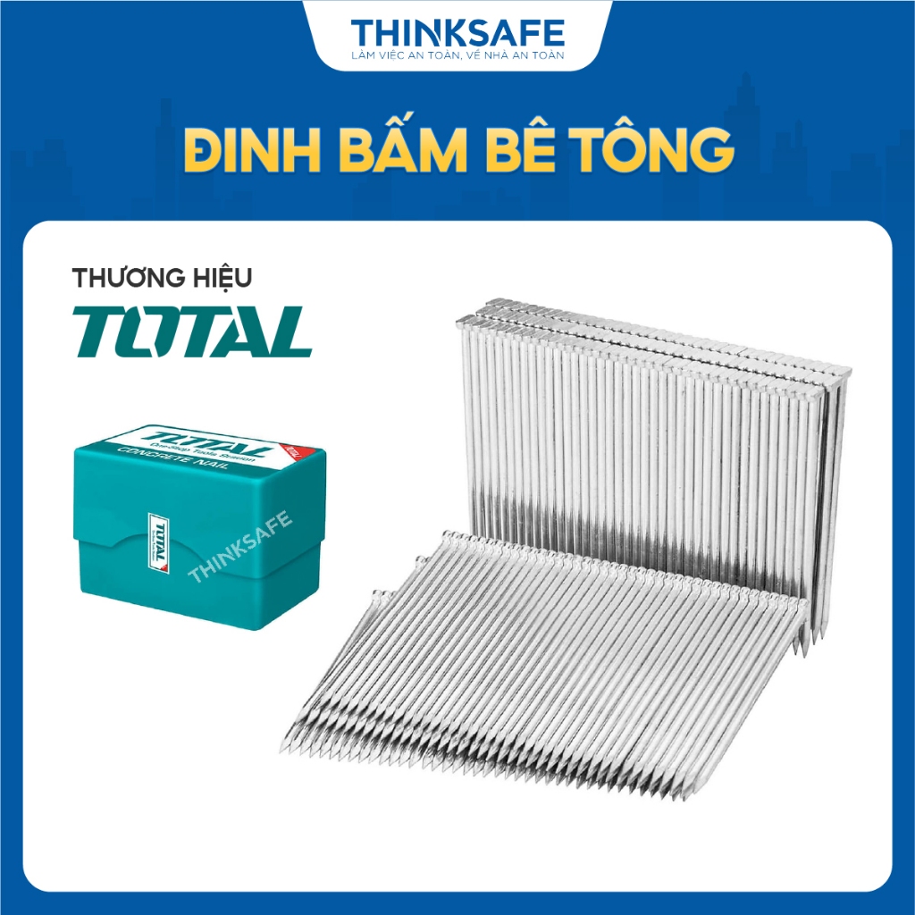 Đinh bấm bê tông Total, chiều dài 18mm - 50mm, thích hợp cho TAT8641, đường kính 2,2mm - chính hãng - Thinksafe
