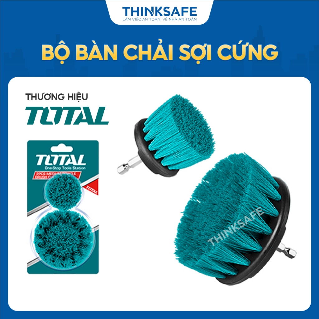 Bộ 2 Bàn Chải TOTAL, kích thước 2inch &. 3.5inch, 3inch & 3.5 inch, lông bàn chải nylon bền, làm sạch tốt - Thinksafe