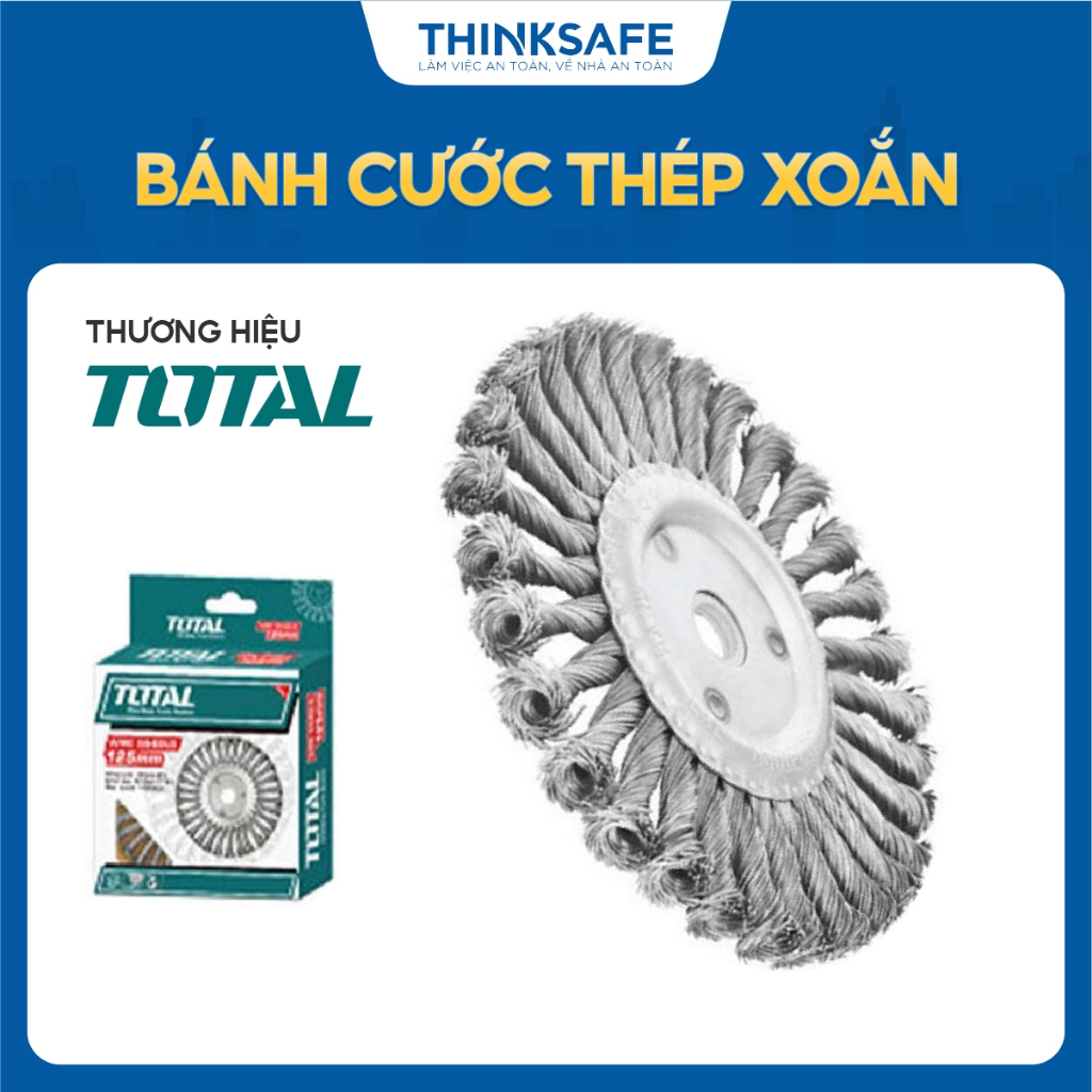 Bánh Cước Thép Xoắn TOTAL, TAC35061, đường kính 150mm, kèm theo vòng tròn sắt, bánh cước chính hãng - Thinksafe