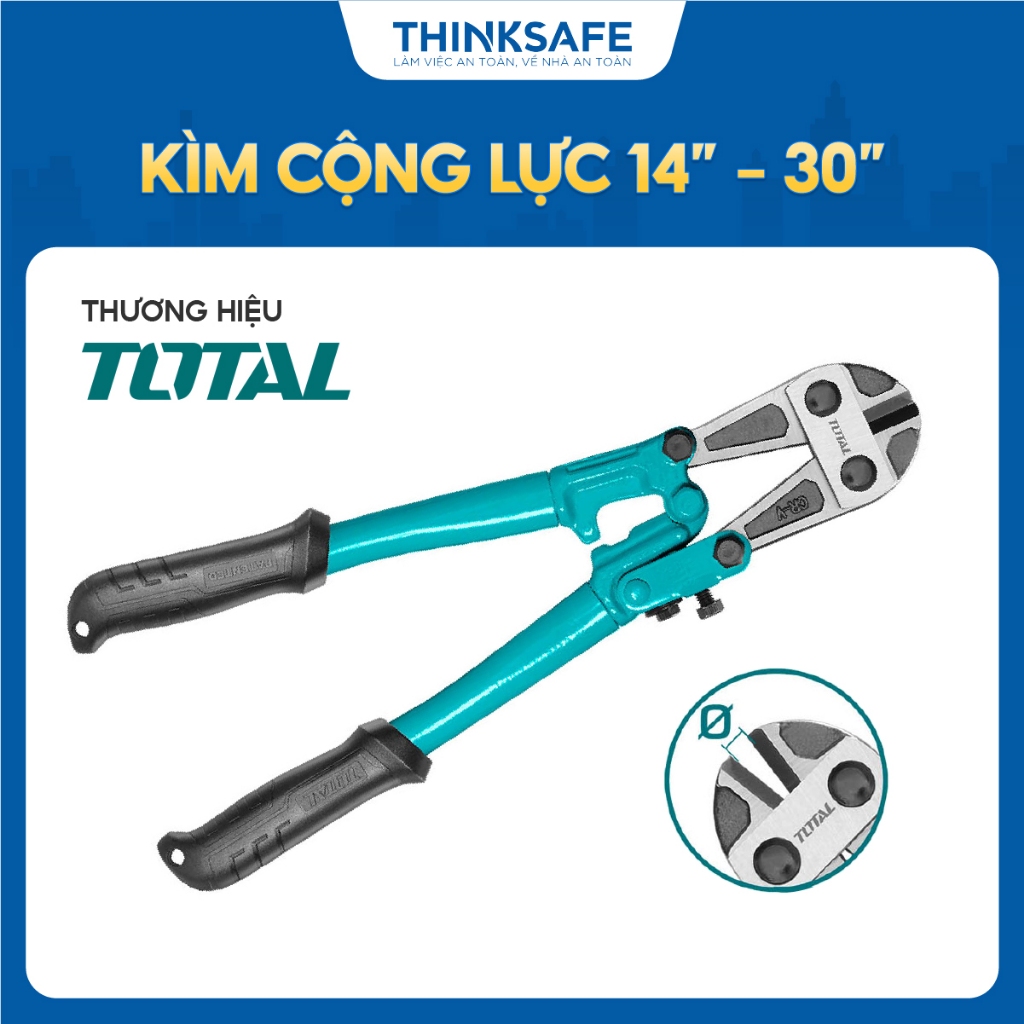Kềm cộng lực 14 inch - 30 inch  Total THT123146 chất liệu lưỡi Cr-V, phạm vi cắt 7 - 13mm, chính hãng - Thinksafe
