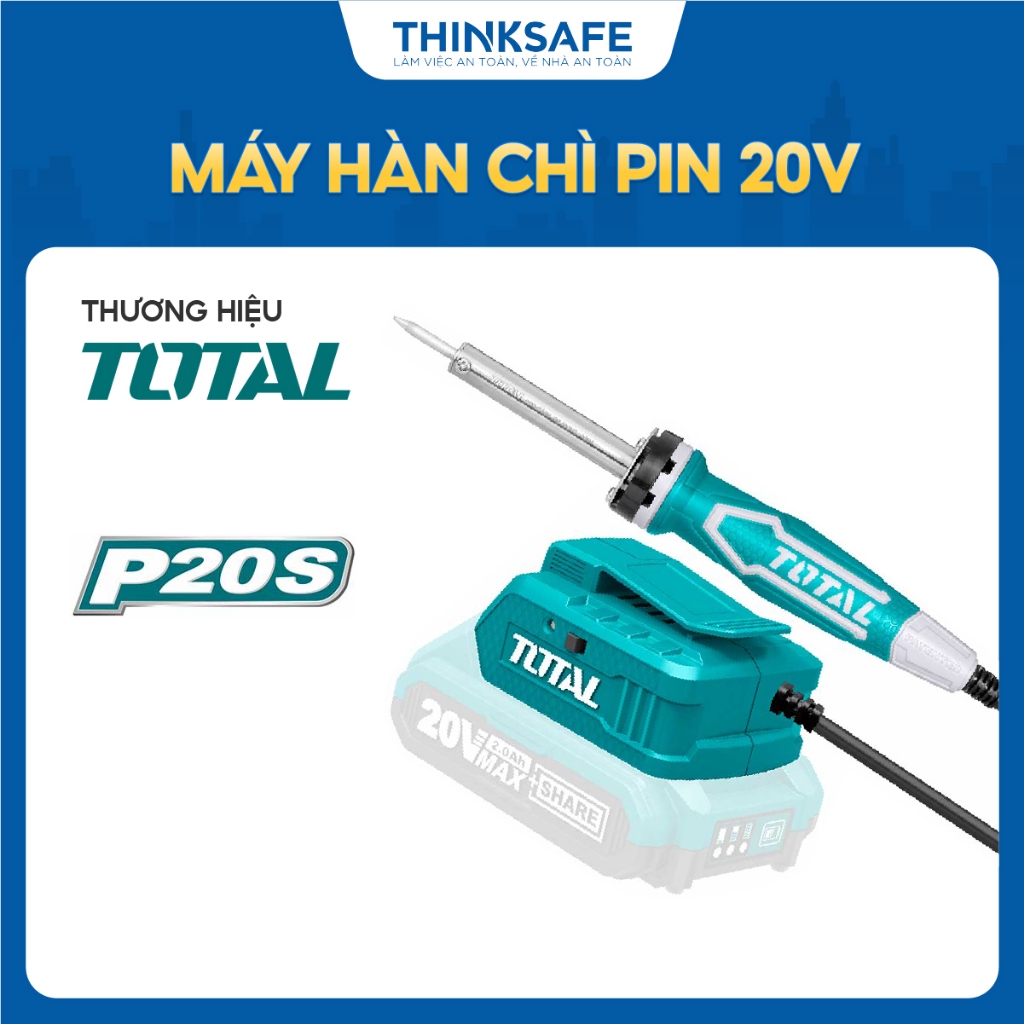 Máy hàn chì dùng pin 20V Total, TSILI2001, Công suất 40W, Không kèm Pin Sạc, Phân phối chính hãng - Thinksafe